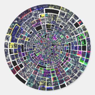 Colourful unusual pattern  classic round sticker