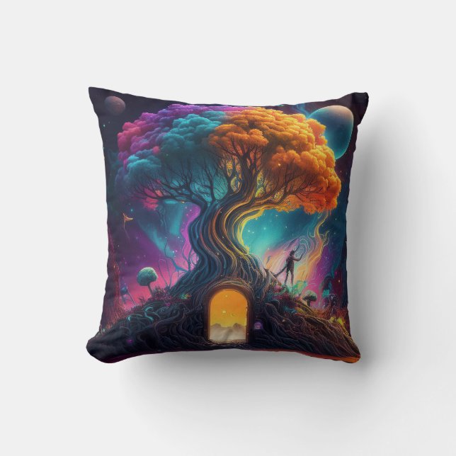 Colourful Upside Down Throw Pillow (Front)
