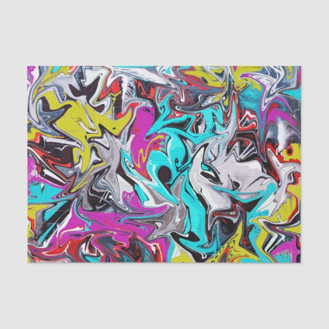 Colourful urban graffiti party tissue paper (Front)