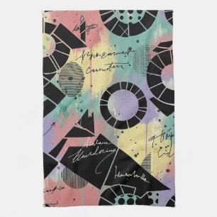 Colourful Urban Graffiti Pattern (10) Kitchen Towel