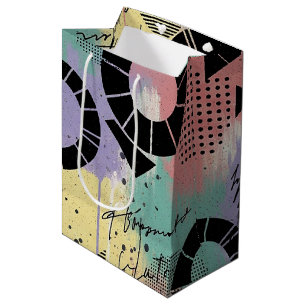 Colourful Urban Graffiti Pattern (10) Medium Gift Bag