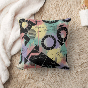 Colourful Urban Graffiti Pattern (10) Throw Pillow