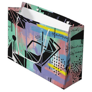 Colourful Urban Graffiti Pattern (11) Large Gift Bag