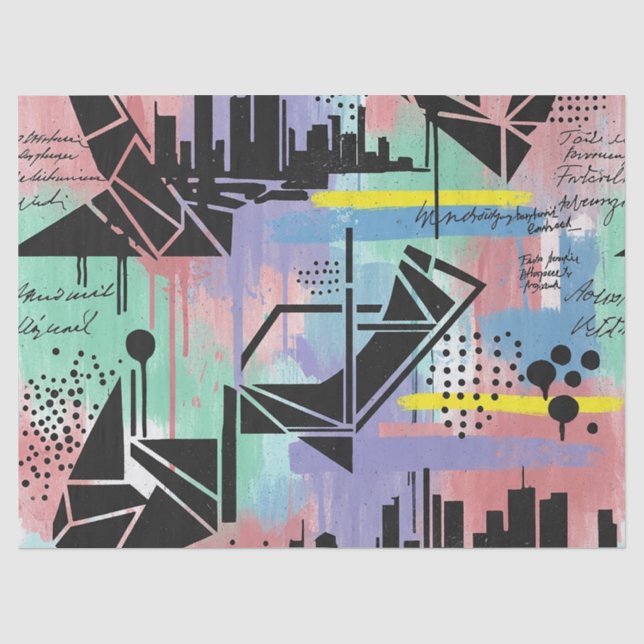 Colourful Urban Graffiti Pattern (11) Tissue Paper (Front)