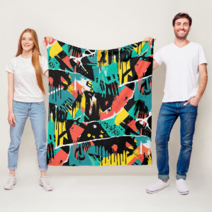 Colourful Urban Graffiti Pattern (13) Fleece Blanket