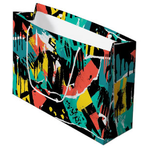 Colourful Urban Graffiti Pattern (13) Large Gift Bag