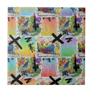 Colourful Urban Graffiti Pattern (14) Tile