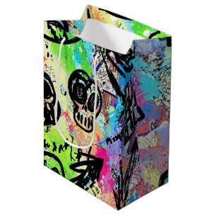 Colourful Urban Graffiti Pattern (1) Medium Gift Bag