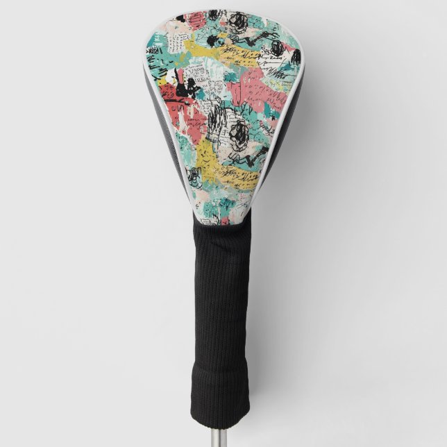 Colourful Urban Graffiti Pattern (2) Golf Head Cover (Front)