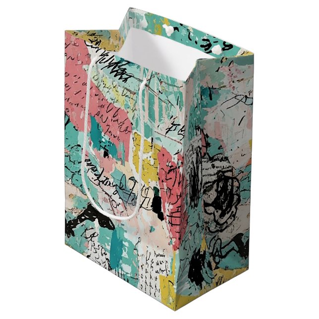 Colourful Urban Graffiti Pattern (2) Medium Gift Bag (Front Angled)