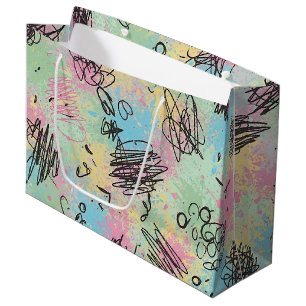 Colourful Urban Graffiti Pattern (4) Large Gift Bag