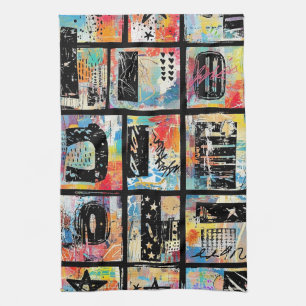 Colourful Urban Graffiti Pattern (5) Kitchen Towel