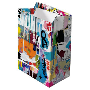 Colourful Urban Graffiti Pattern (8) Medium Gift Bag