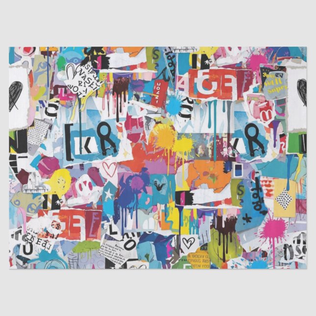 Colourful Urban Graffiti Pattern (8) Tissue Paper (Front)