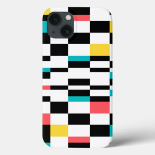 Colourful, urban, modern, trendy geometric pattern iPhone 13 case