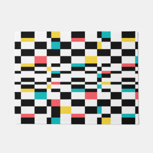 Colourful, urban, modern, trendy geometric pattern doormat