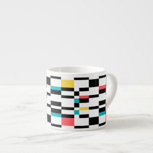 Colourful, urban, modern, trendy geometric pattern espresso cup
