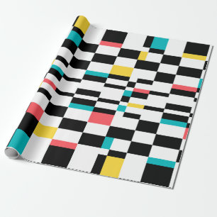 Colourful, urban, modern, trendy geometric pattern wrapping paper
