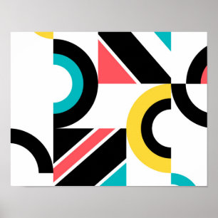 Colourful, urban, trendy, modern geometric art poster