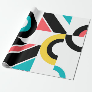 Colourful, urban, trendy, modern geometric art wrapping paper