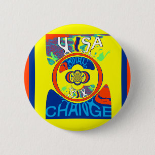 Colourful USA Change: A Festive Design Art Print 2 Inch Round Button