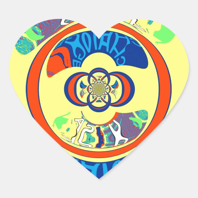 Colourful USA Change: A Festive Design Heart Sticker (Front)