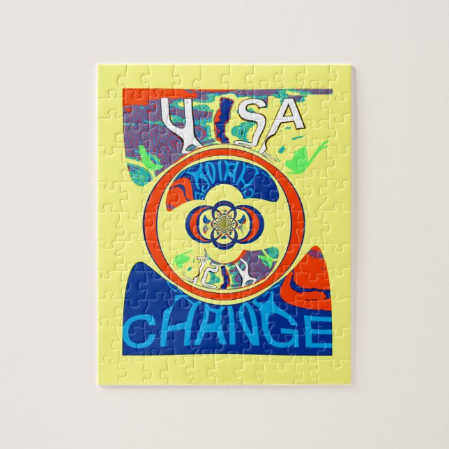 Colourful USA Change: A Festive Design Jigsaw Puzzle (Vertical)