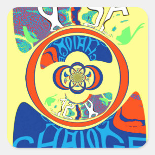 Colourful USA Change: A Festive Design Square Sticker