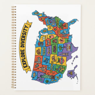Colourful USA Map for Travelers – Explore Diversit Planner