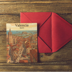 Colourful Valencia Spain Vintage Travel Postcard