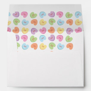 Colourful Valentine Candy Hearts  Envelope