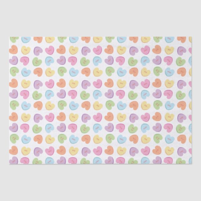 Colourful Valentine Candy Hearts  Paper Coaster Mu (Front)