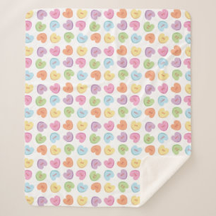 Colourful Valentine Candy Hearts  Paper Coaster Mu Sherpa Blanket