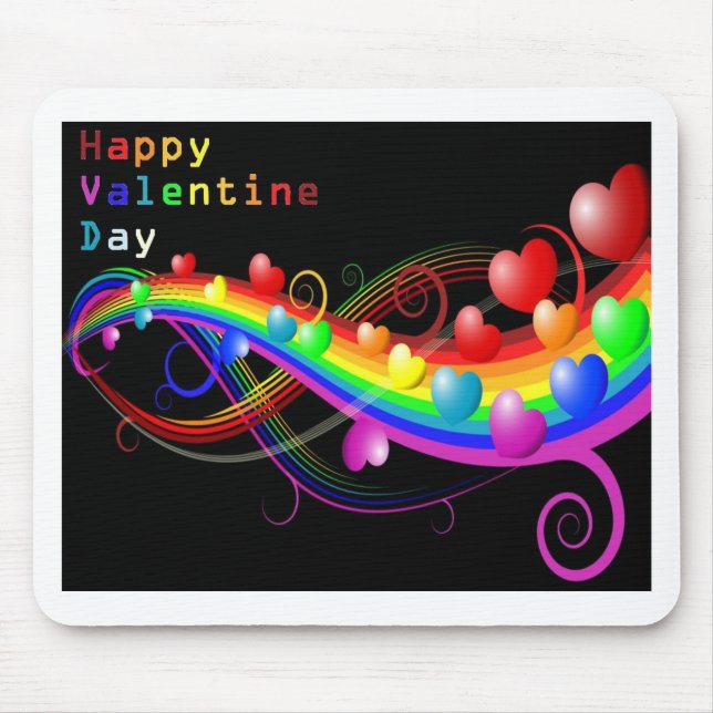 colourful valentine mouse pad (Front)