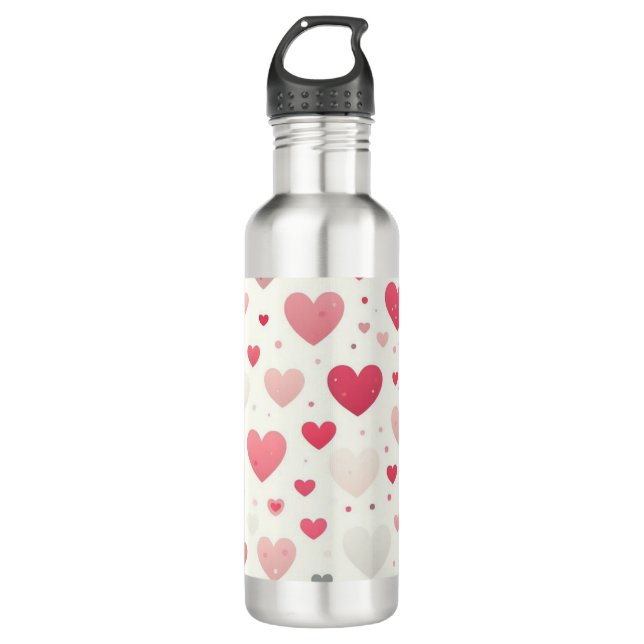 Colourful Valentine's day heart 710 Ml Water Bottle (Front)