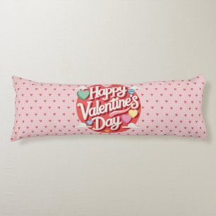 Colourful Valentine's day heart Body Pillow