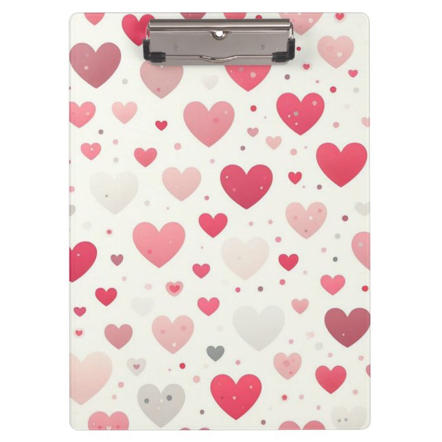 Colourful Valentine's day heart Clipboard (Front)