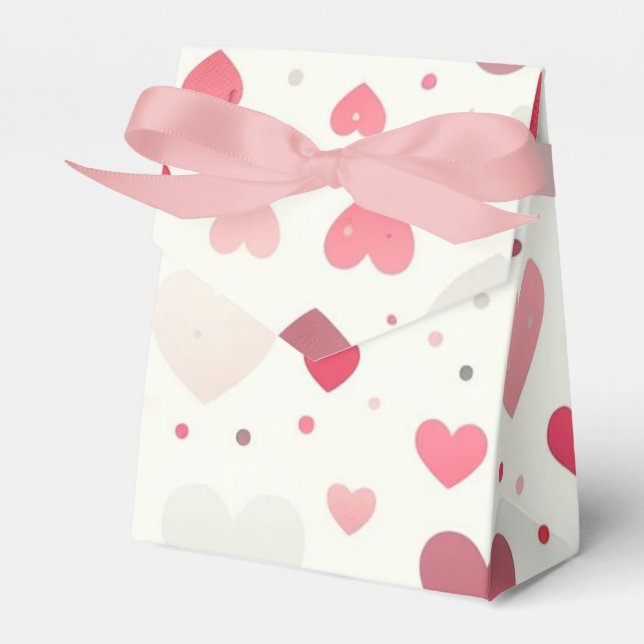 Colourful Valentine's day heart Favor Box (Front Side)