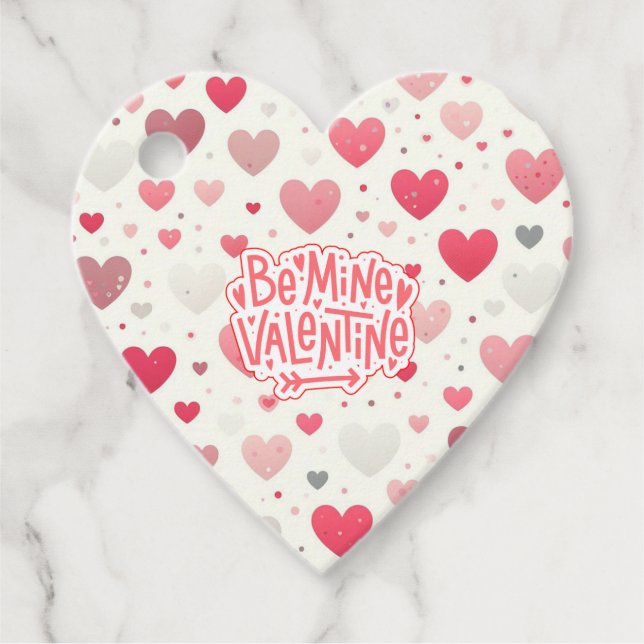 Colourful Valentine's day heart Favour Tags (Front)