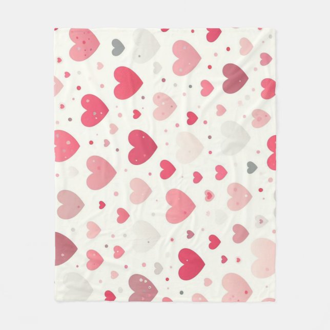 Colourful Valentine's day heart Fleece Blanket (Front)