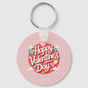 Colourful Valentine's day heart  Keychain