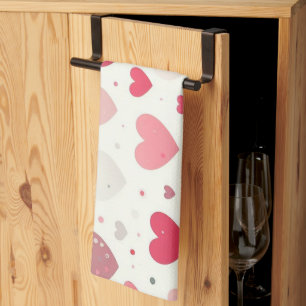 Colourful Valentine's day heart Kitchen Towel