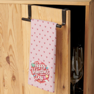 Colourful Valentine's day heart Kitchen Towel