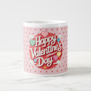 Colourful Valentine's day heart Large Coffee Mug