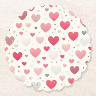 Colourful Valentine's day heart Paper Coaster