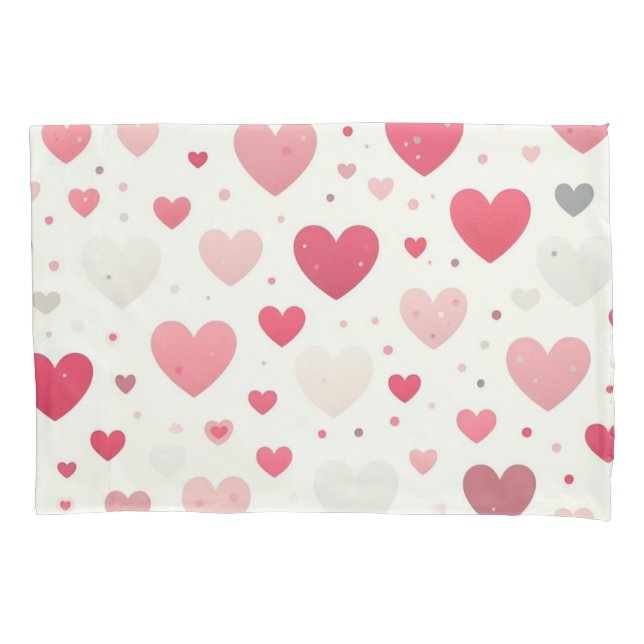 Colourful Valentine's day heart Pillowcase (Front)
