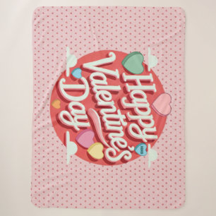 Colourful Valentine's day heart Sherpa Blanket