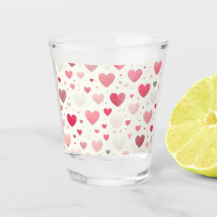 Colourful Valentine's day heart Shot Glass