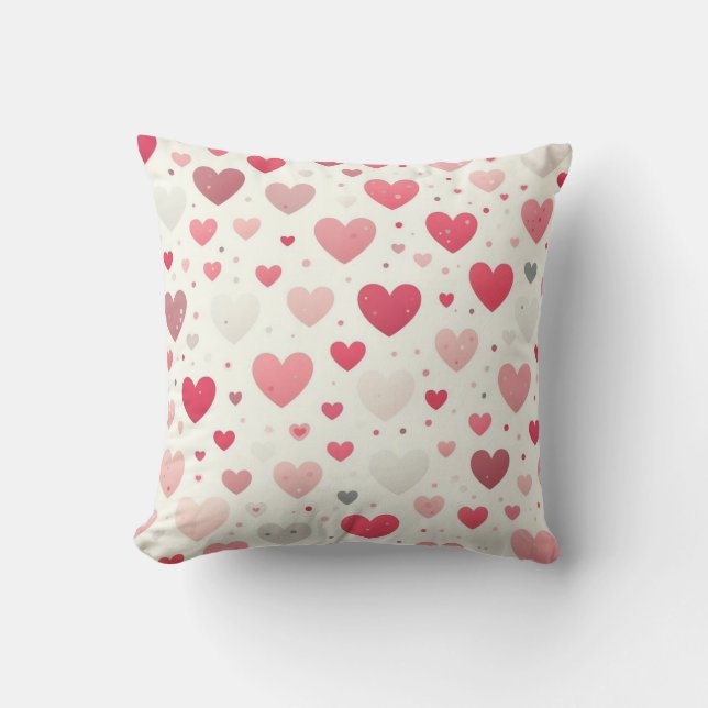 Colourful Valentine's day heart Throw Pillow (Front)
