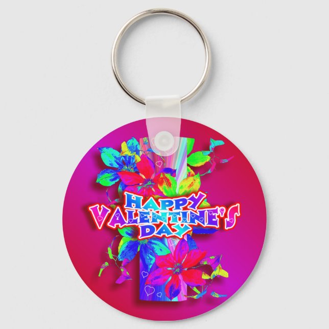 Colourful Valentine's Day Key Chain (Front)